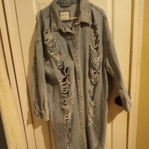 New long denim jacket never worn or opened.